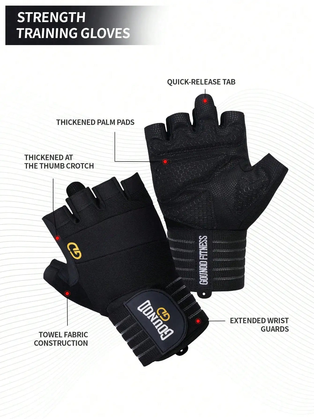 Unisex Weight Lifting Gloves Non Slip Shockproof Palm Protection For Pull Ups Gym Fitness Strength Training Workout Gloves