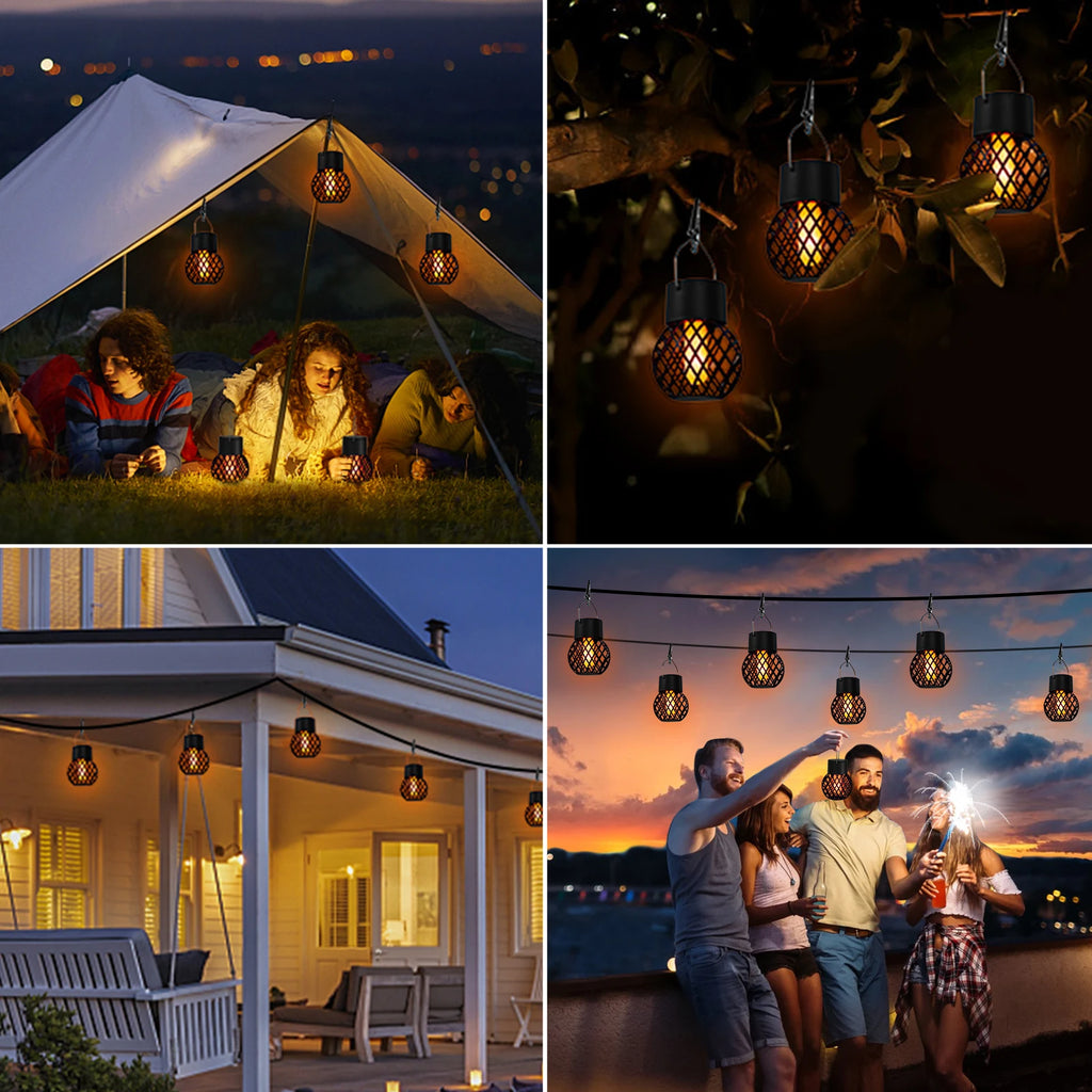Solar-Powered Outdoor Hanging Lights - Atmospheric Pendant Lights for Courtyards, Fences, Garden Trees and Christmas Decorations