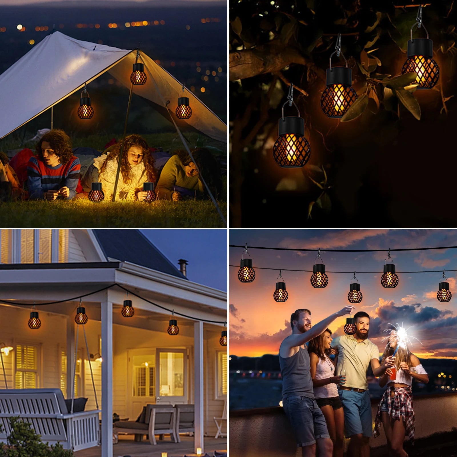 Solar-Powered Outdoor Hanging Lights - Atmospheric Pendant Lights for Courtyards, Fences, Garden Trees and Christmas Decorations