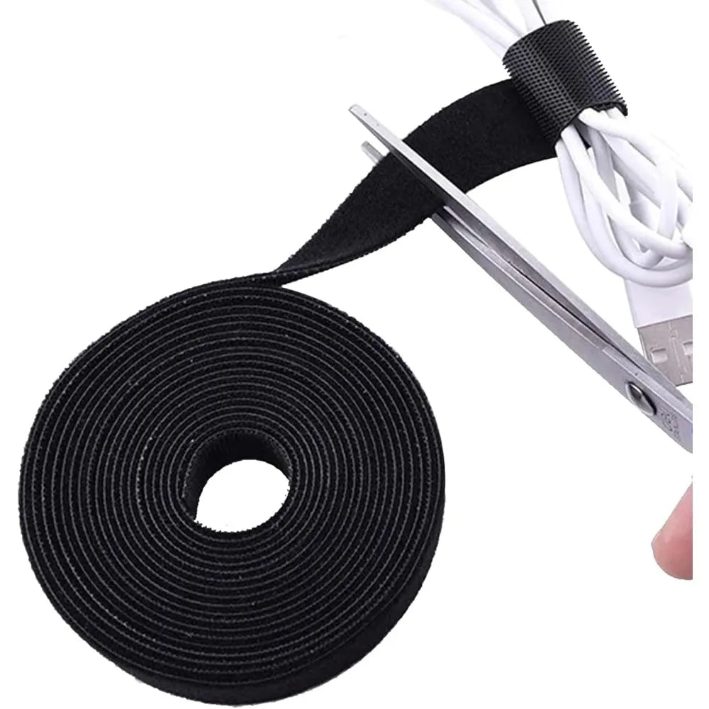 Reusable Hook and Loop Cable Tie Adjustable Fastening Straps for Wire Management Organizer