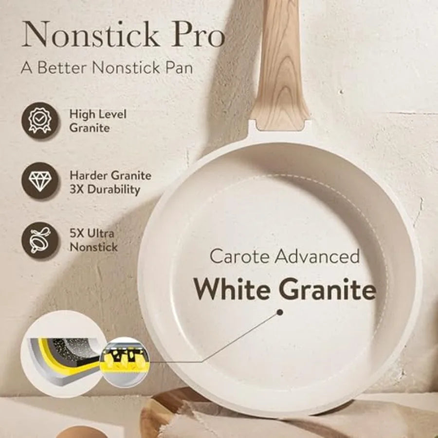 Pots and Pans Set, Nonstick Cookware Sets, Induction Cookware Kitchen Set Non Stick Cooking Set w/Frying Pans and Saucepans PFO