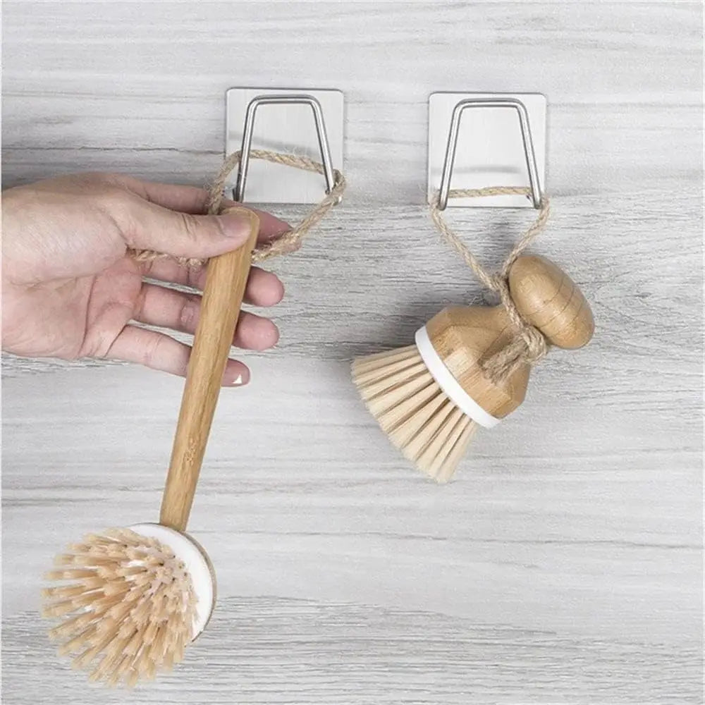 2 Pcs Adhesive Sponge Holder for Kitchen Sink, SUS304 Stainless Steel Scrubber Hanger Sink Caddy Accessories Storage Drain Rack Stand for Scratch Scrub Dishcloth Dishrag Steel Wool Strainer Stopper
