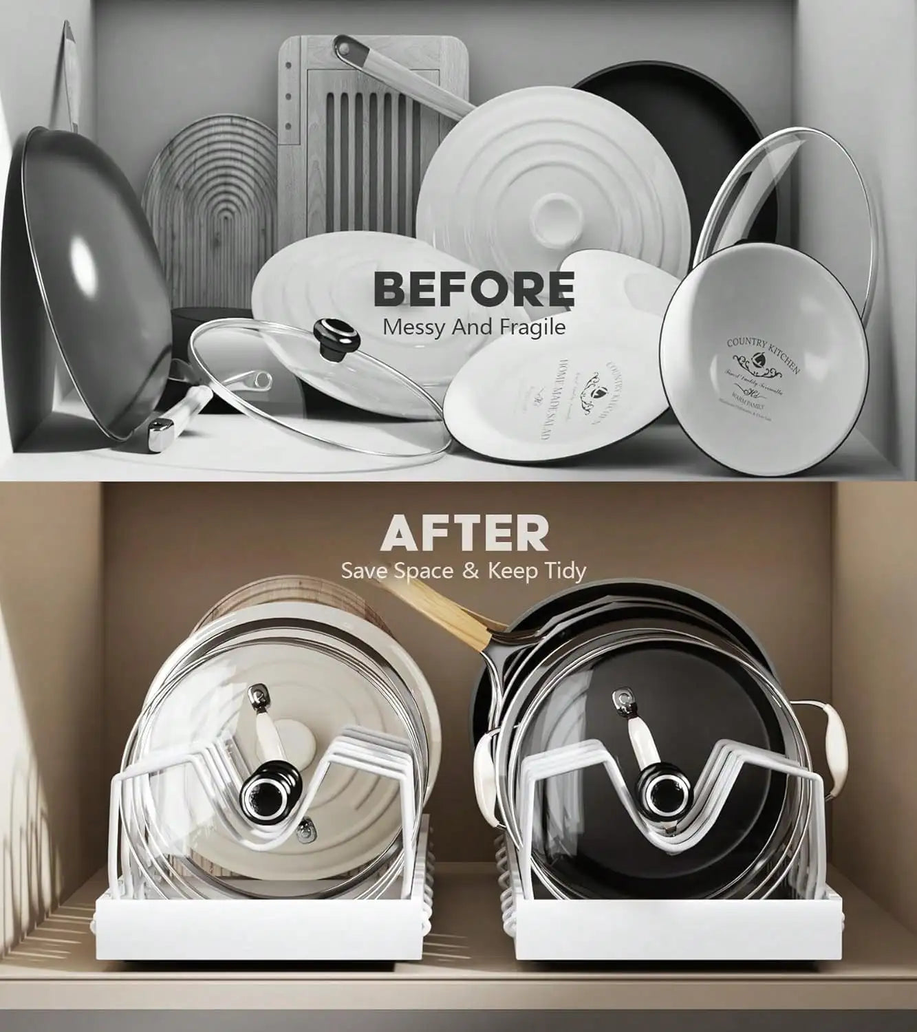 Adjustable Metal Pot Rack Pull-Out Kitchen Organizer for Pots and Pans