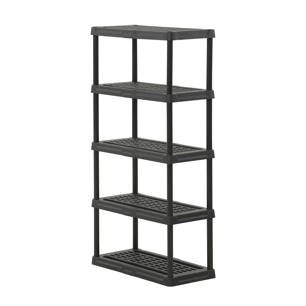 CENTREX CX 4-Tier Heavy Duty Plastic Storage Shelves 150lbs Capacity Per Shelf Black Weather-Resistant Easy Assembly Garage Kitchen
