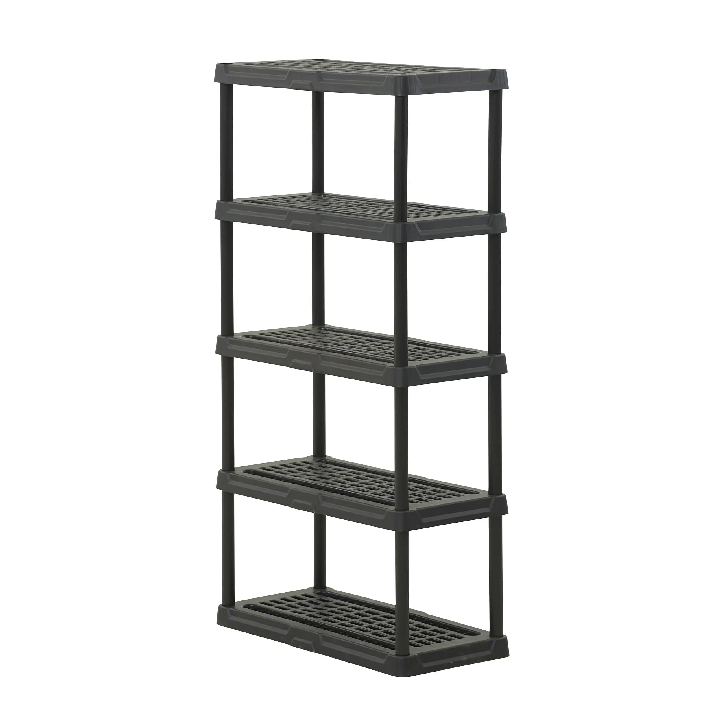 CENTREX CX 4-Tier Heavy Duty Plastic Storage Shelves 150lbs Capacity Per Shelf Black Weather-Resistant Easy Assembly Garage Kitchen