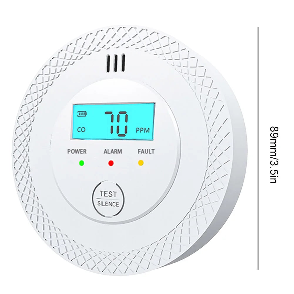1-5PCS Carbon Monoxide Alarm Detector 85dB High Sensitive CO Alarm Sensor with LCD Display for Home Office Safety Protection ﻿