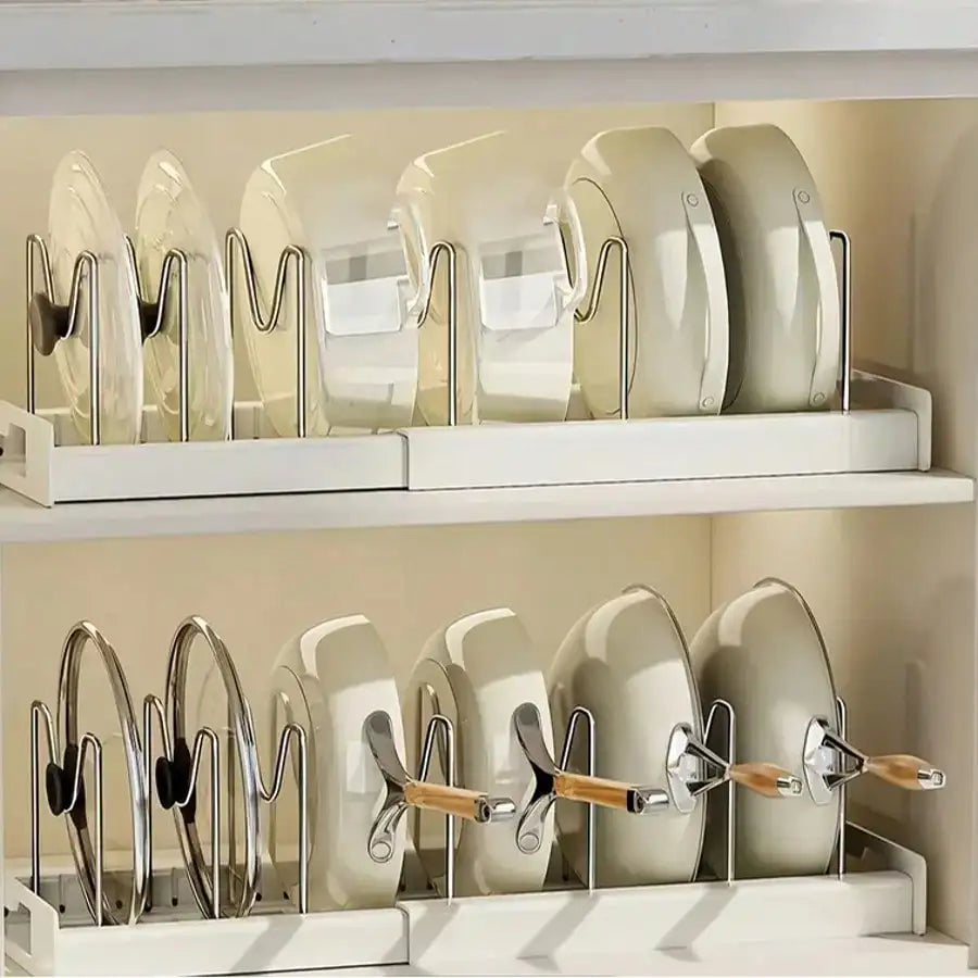 Adjustable Metal Pot Rack Pull-Out Kitchen Organizer for Pots and Pans
