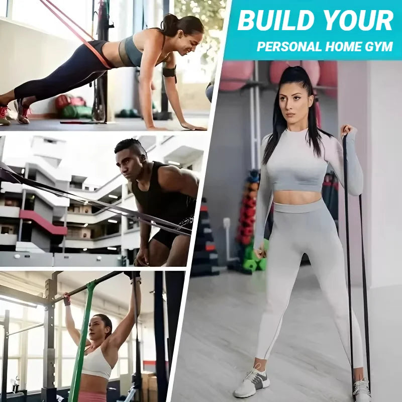 1/5Pcs Type Elastic Band Resistance Strength Training Sports Fitness Latex Pull-Up  Thick Circle Yoga Multi-Functional.