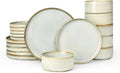 Star Plates and Bowls Sets, Modern Stoneware Dinnerware Sets for 6, 18-Piece Kitchen Dish Set - Chip and Scratch Resistant