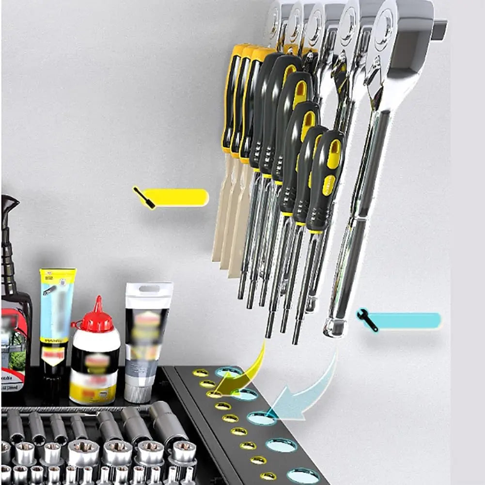 4 Layer Wall Mounted Heavy Duty Garage Tool Organizers and Storage Rack Metal Tool Organizer for Garage Workshop