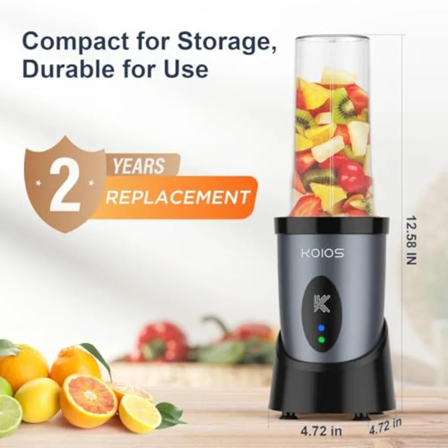 Smoothie Blender, 900W Personal Blender for Shakes and Smoothies for Kitchen with 2 Portable Cups 22oz, Single Serve Smoothies