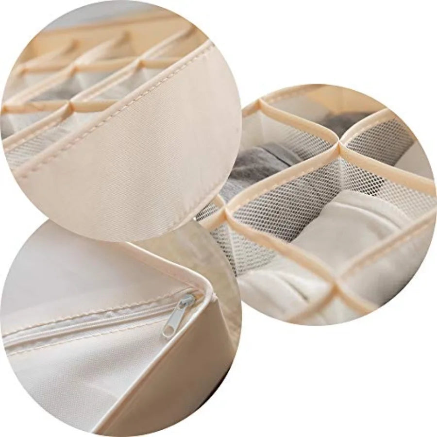 Collapsible Fabric Drawer Organizer Divider, Closet Storage Box Bins Containers for Panties, Underwear, Ties, Bras, Socks, Lingerie