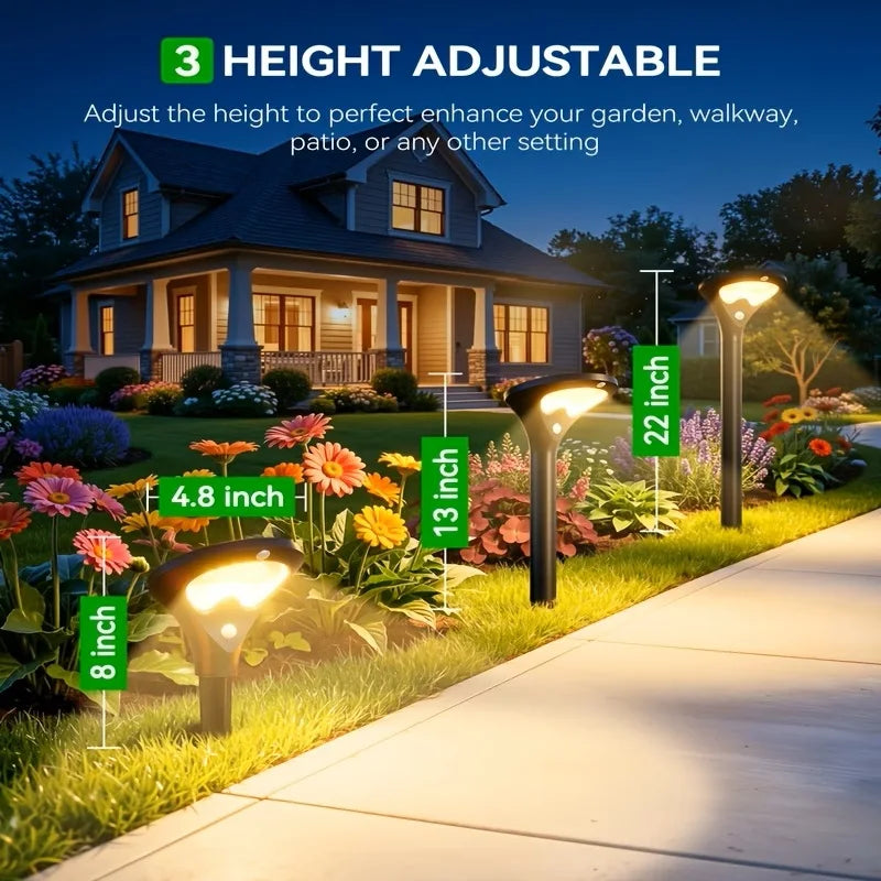 Solar Pathway Lights Outdoor with Motion Sensor, 6 Pack Security Solar Garden Lights, 400LM Bright LEDs, Upgraded Glass Panel, 3 Modes Waterproof Path Lights for Yard Patio Walkway Driveway