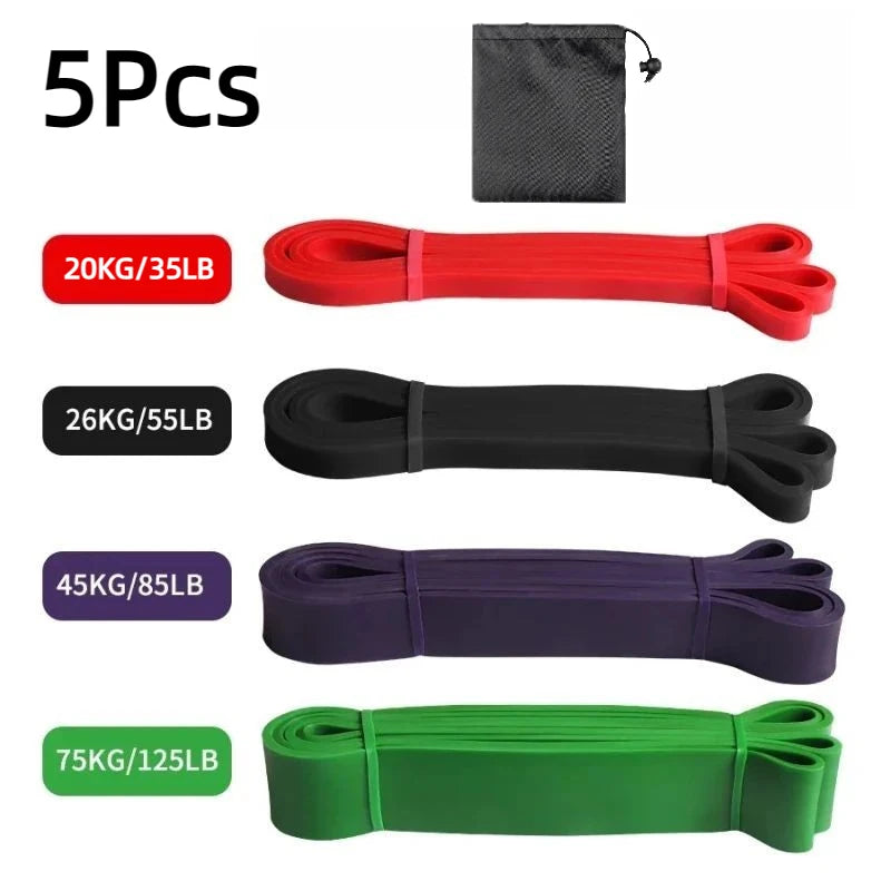 1/5Pcs Type Elastic Band Resistance Strength Training Sports Fitness Latex Pull-Up  Thick Circle Yoga Multi-Functional.