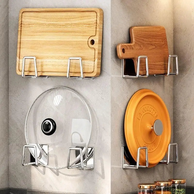 2 Pcs Adhesive Sponge Holder for Kitchen Sink, SUS304 Stainless Steel Scrubber Hanger Sink Caddy Accessories Storage Drain Rack Stand for Scratch Scrub Dishcloth Dishrag Steel Wool Strainer Stopper