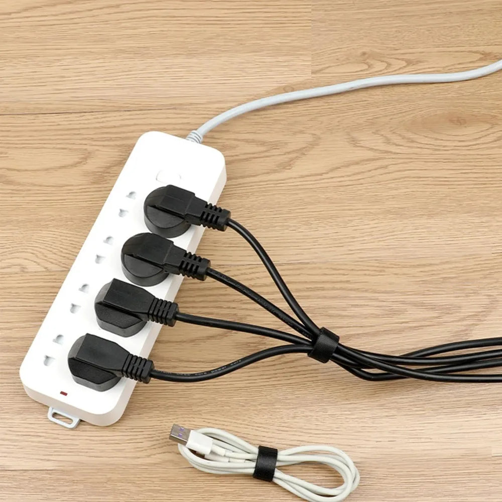 Reusable Hook and Loop Cable Tie Adjustable Fastening Straps for Wire Management Organizer
