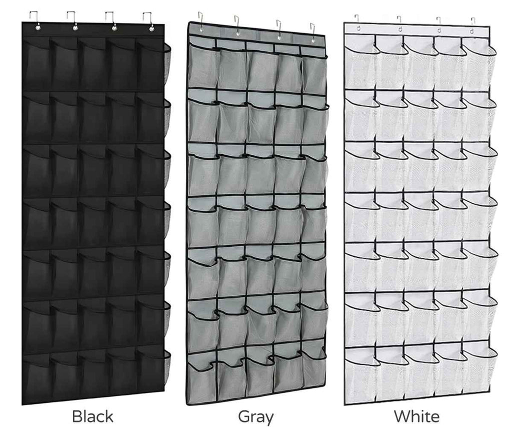 35 Pockets Over Door Hanging Shoe Storage Organizer Rack Holder Closet