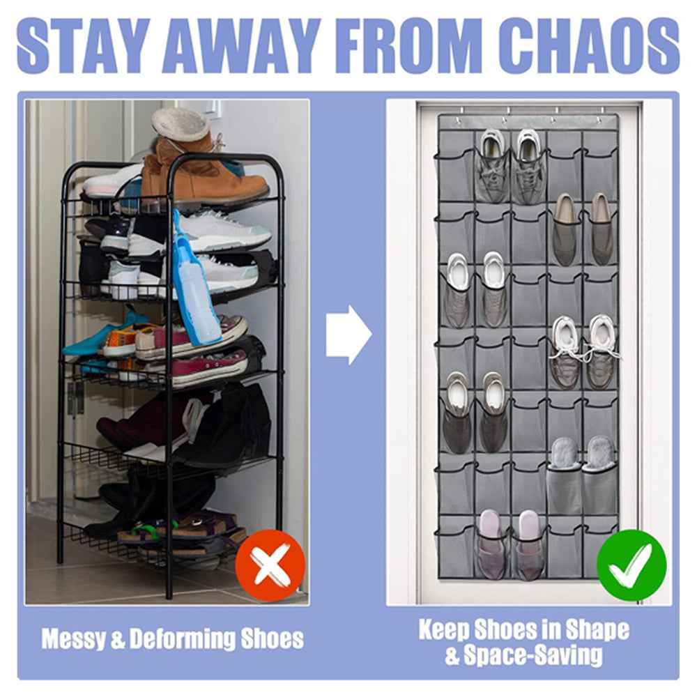 35 Pockets Over Door Hanging Shoe Storage Organizer Rack Holder Closet