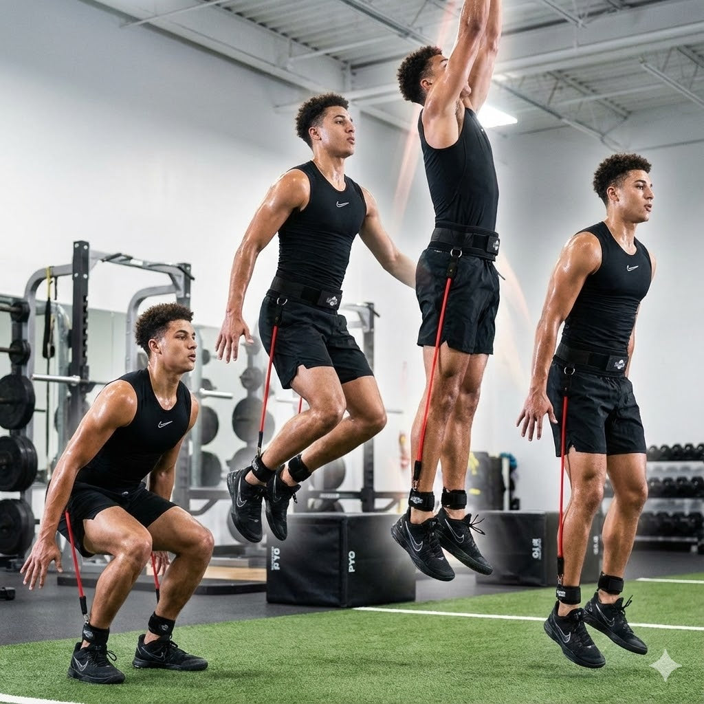 HoopsKing Vertical Jump Trainer Resistance Bands | Waist to Heels